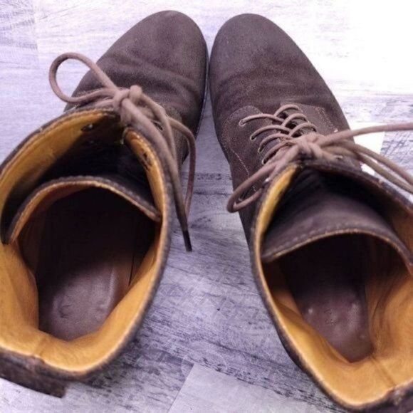 Ralph Lauren Italian Suede Lace Up Combat Boot Brown Men's sz 12 - Picture 6 of 8